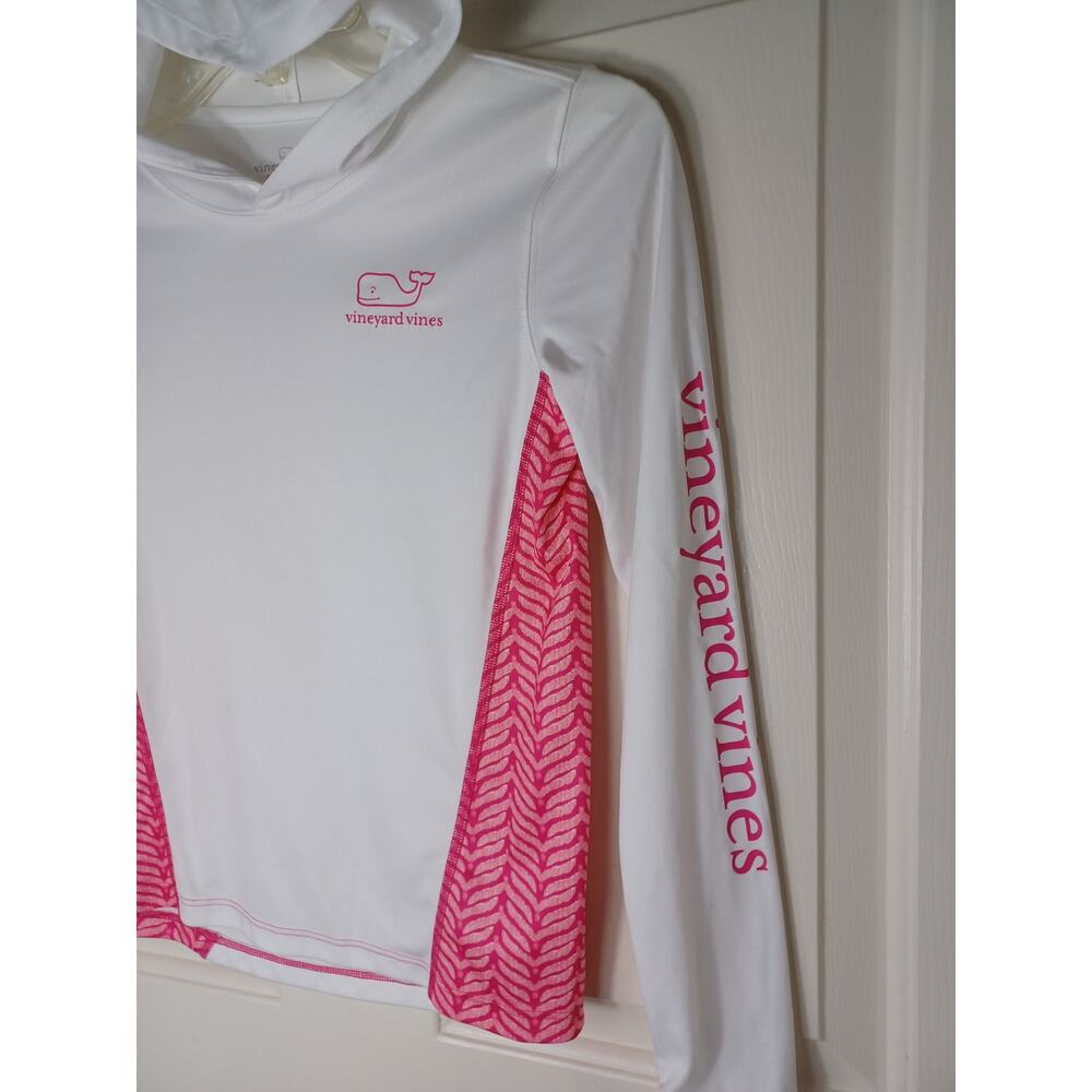 Vineyard Vines White Performance Hood Long Sleeve Shirt Top - Picture 2 of 9